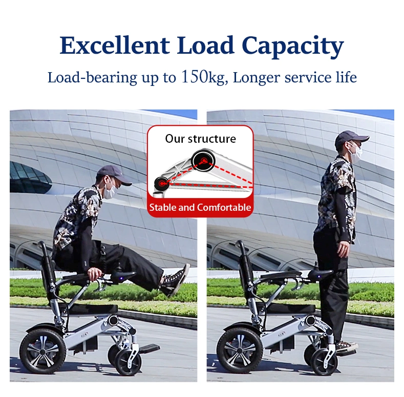 Disable Aluminum Lightweight Foldable Manual Electric Power Wheelchair with CE