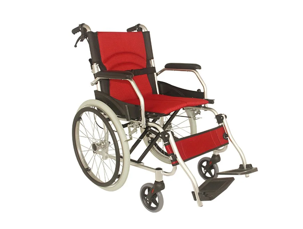 Portable Lightweight Aluminum Transport Manual Wheelchair for Disabled and Elderly