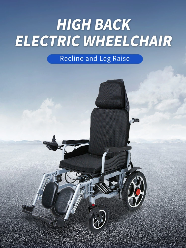 Folding Electronic Wheel Chair Rehabilitation Therapy Supplies High Back Reclining Handicapped Power Electric Wheelchair for Old and Disabled