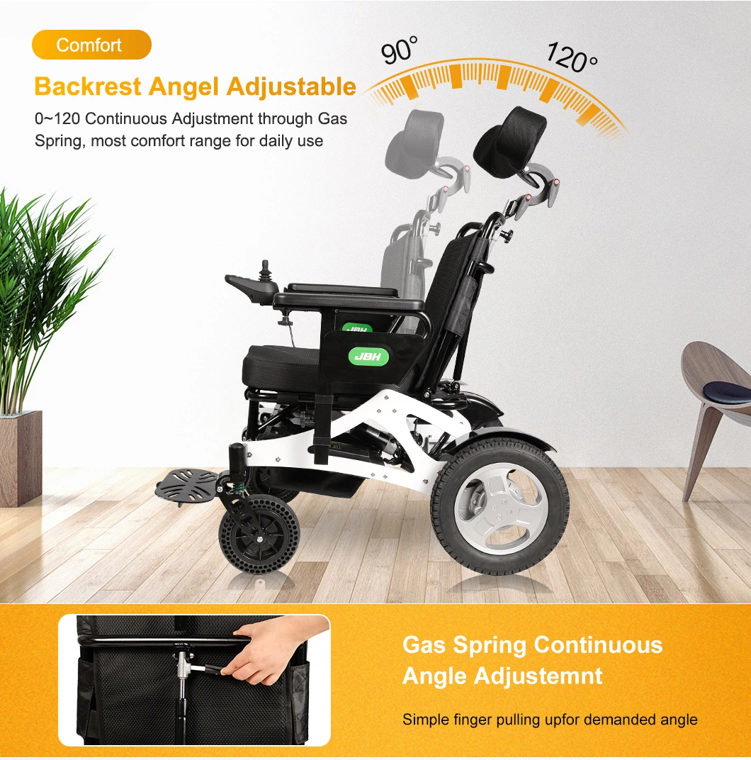 Electronic Folding Lightweight Reclining Electric Wheelchair for Disabled People