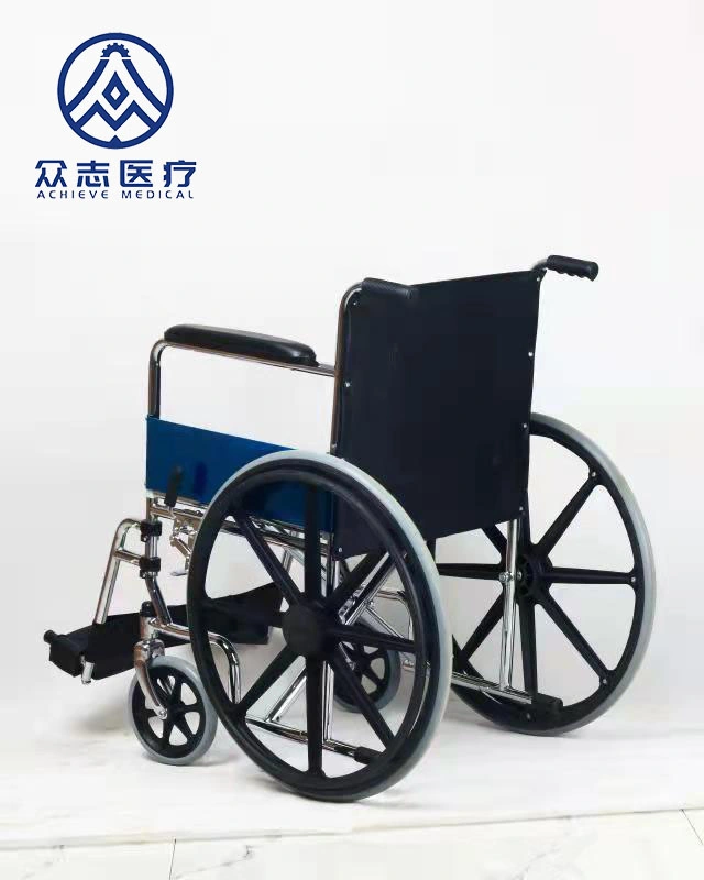 Achieve New Design with Patent Foorest Manual Steel Mag Wheel Folding Wheelchair