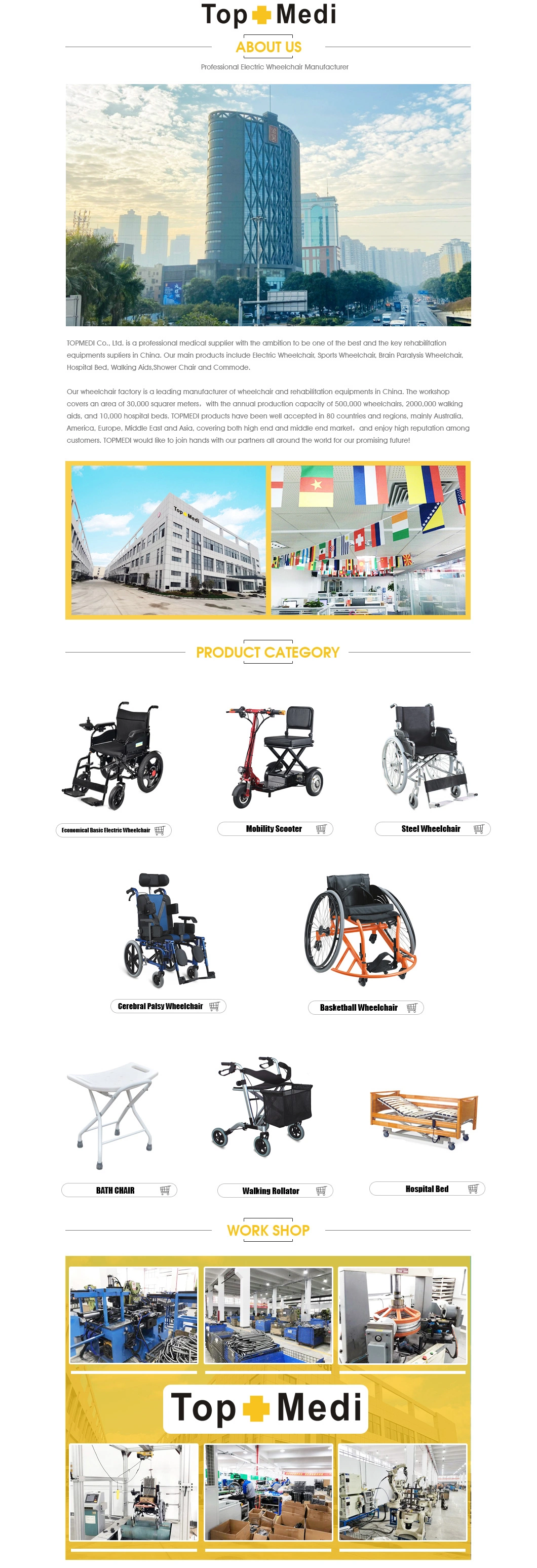 Cheap 100kg Folding Topmedi Manual Standing Wheel Chair Foldable Portable Electric Price Wheelchair