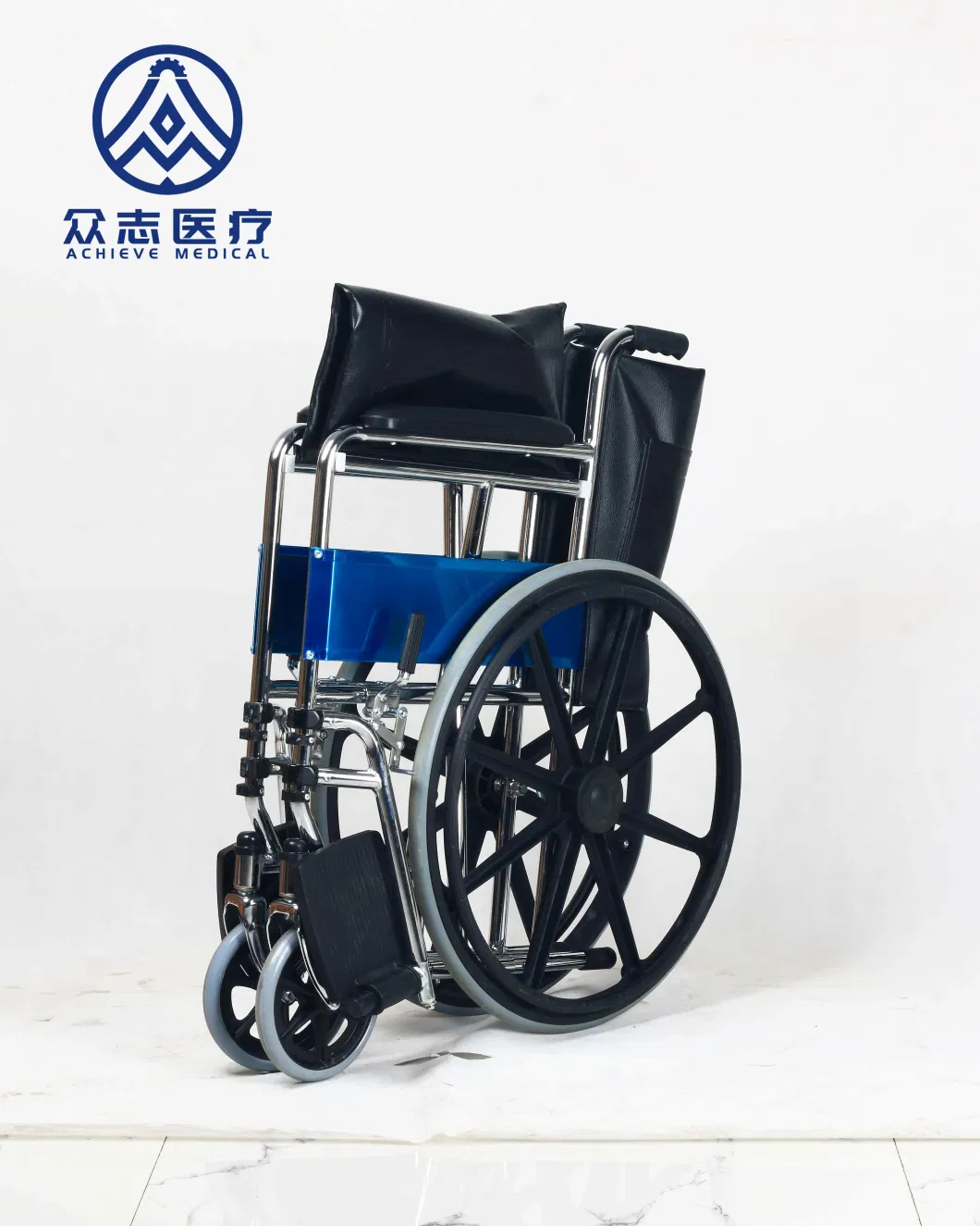 Achieve New Design with Patent Foorest Manual Steel Mag Wheel Folding Wheelchair