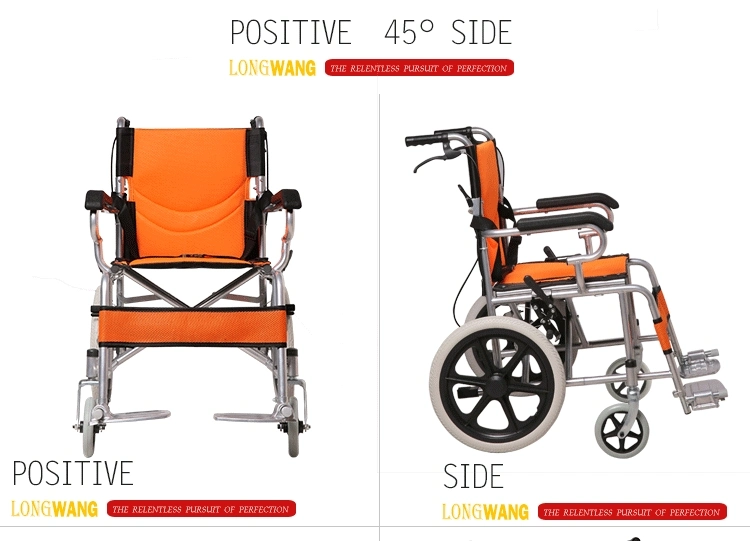 Chinese Manufacturer Aluminium Alloy Light Weight Nylon Cloth Confortable Standing Non Electric Foldable Manual Wheelchair