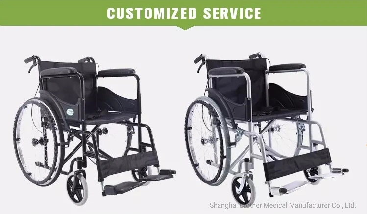 Folding Basic Manual Steel Wheelchair Economy Standard Chrome Foshan 809 for Patient Home Care Elderly Mobility Wheel Chair Medical Equipment Hospital FDA CE