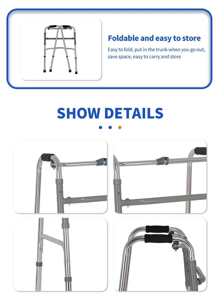 Rehabilitation Training Products Rollator Walker Treatment Height Adjustable Walking Aids for Adults